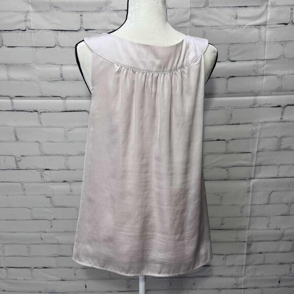 Ann Taylor LOFT Blush Pleated Scoop Neck Sleeveless Blouse – Size L - Picture 3 of 7